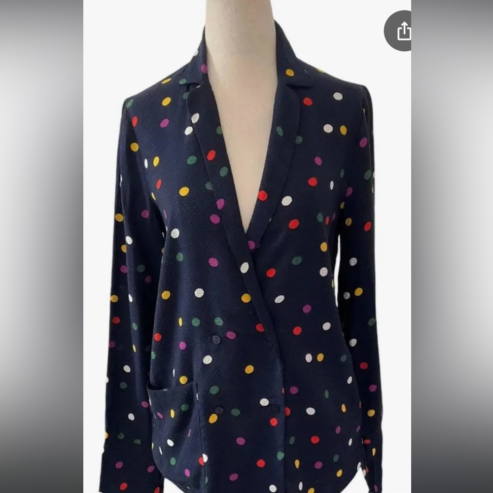 Zara double breasted colorful polka dot blazer